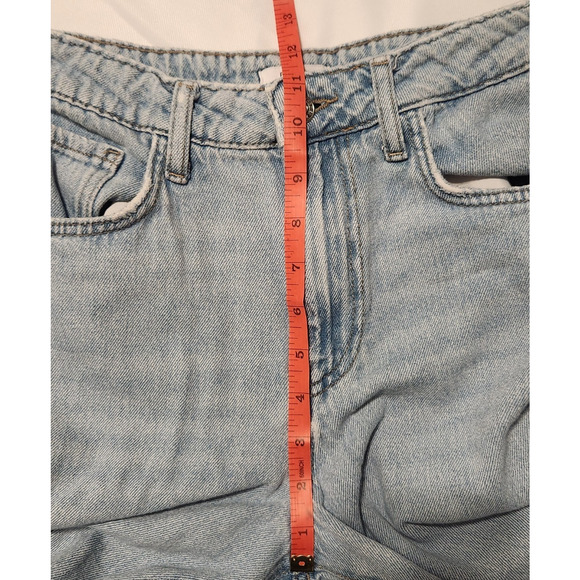 Forever 21 Premium Jeans Women's Size 27 Raw Hem Blue Denim Wide Leg Baggy Y2K - Picture 7 of 10